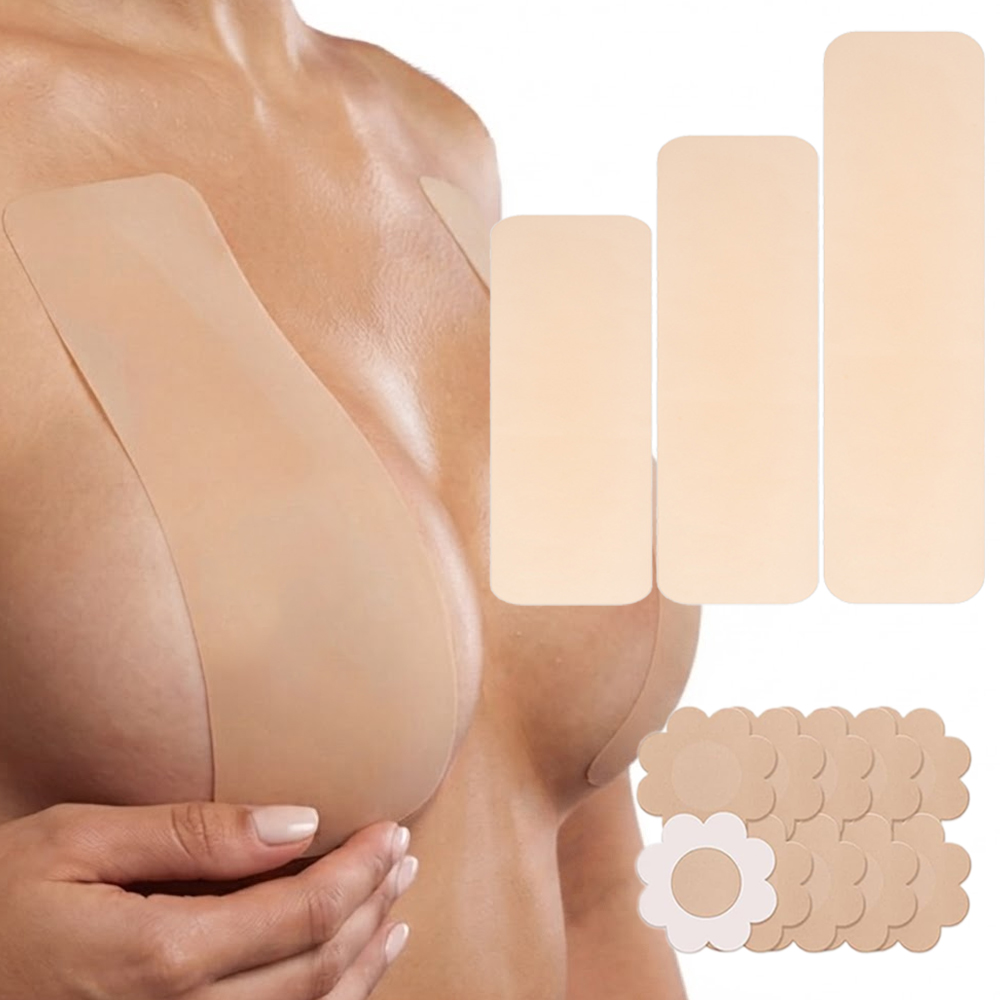 Silicone Bra Adhesive - 6Pcs Pita Payudara Silikon Precut, Dapat