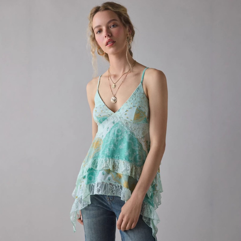 Atasan Cami Chiffon Motif Bung - Cami Top Lace ulasan dan harga