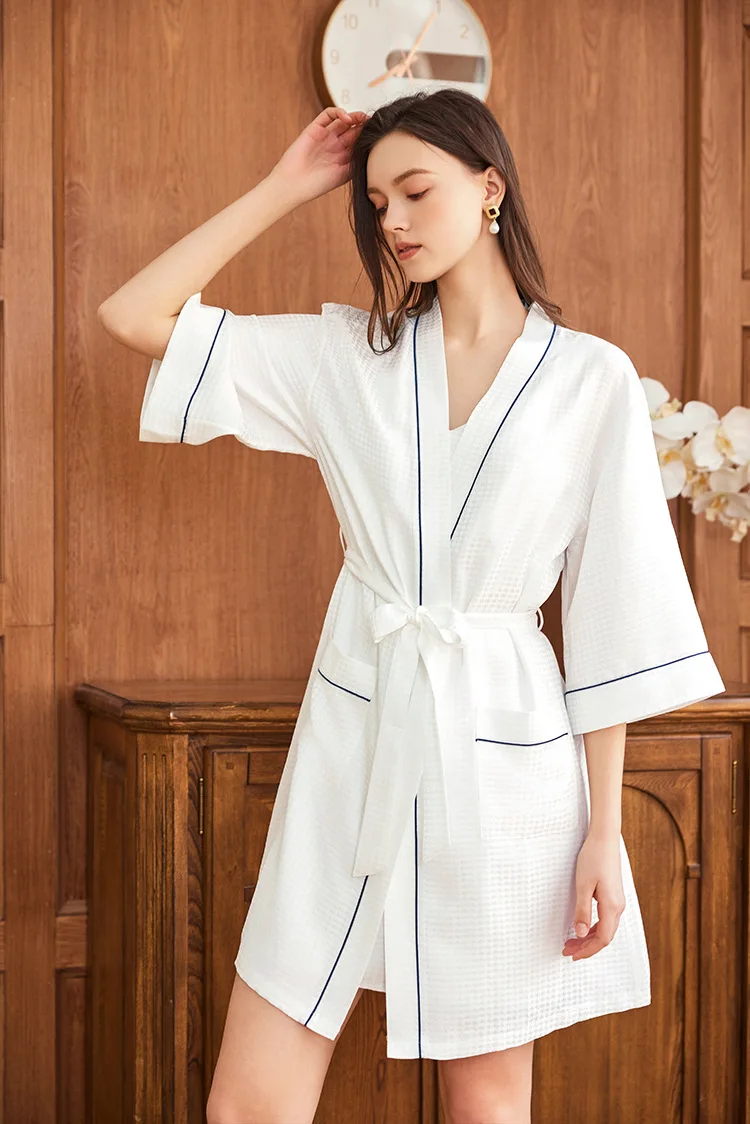 Wafel Jacquard 100% Sutra Murb - Robe Silk Women ulasan dan harga