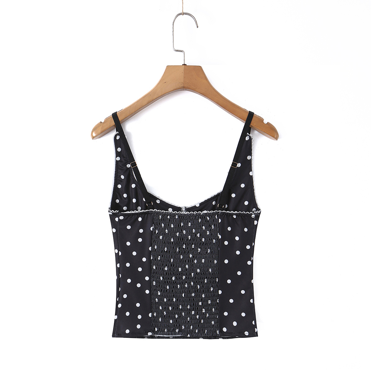 Atasan Korset Polkadot Hitam W - Cami Top Lace ulasan dan harga